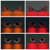 2vnt Automobilių LED dekoratyviniai žibintai piktoms akims Led atmosferos lempa Įdomi velnio akies lemputė raudona blyksniai įspėjamieji šviesoforai