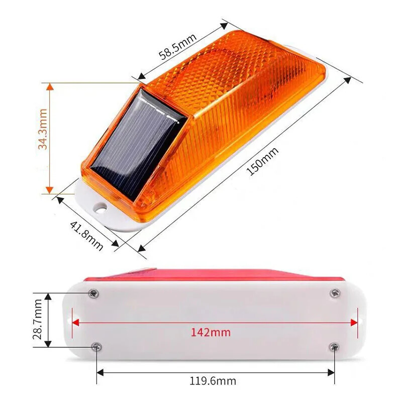 KOOJN LED Delineator za solarnu energiju Svjetlo upozorenja za noćne radove na cestama Svjetlo upozorenja za zaštitnu ogradu Stroboskopski stup Jaka svjetlosna signalizacija