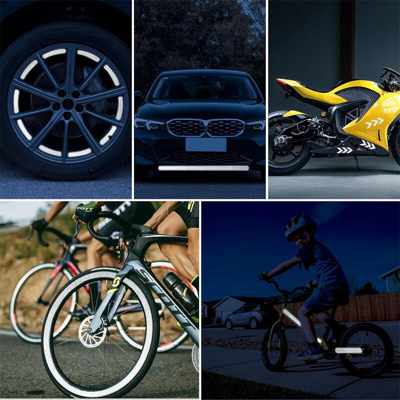 Satop Cinta sjajna bijela reflektirajuća traka 8 inča x 10 ft vodootporna visoka vidljivost upozorenja sigurnosna ljepljiva naljepnica reflektor za automobil