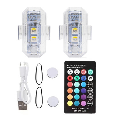 RGB LED-strobo-tuled 7 värvi auto mootorratta LED-välgu asend juhtmevaba tuli õhusõiduki lennuki helikopteri hoiatustuled