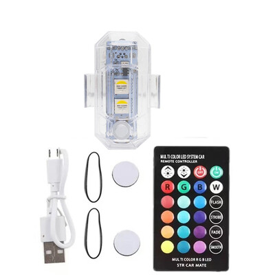 RGB LED-strobo-tuled 7 värvi auto mootorratta LED-välgu asend juhtmevaba tuli õhusõiduki lennuki helikopteri hoiatustuled