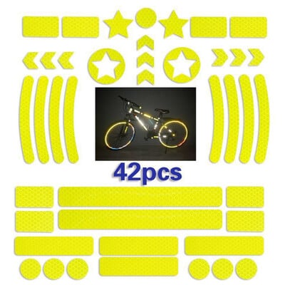 42Pcs Bicikl Auto Reflektirajuće naljepnice Geometrijski uzorak Trake upozorenja MTB Skuter Kaciga Reflektor Noćni Reflektirajući Logo Univerzalni