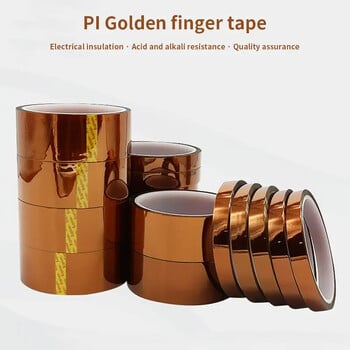 Ταινία πολυιμιδίου 30m Long Gold Finger Resistant High Temper Tape Πολλαπλών μεγεθών Pet Αντιστατική ταινία μόνωσης μπαταρίας λιθίου