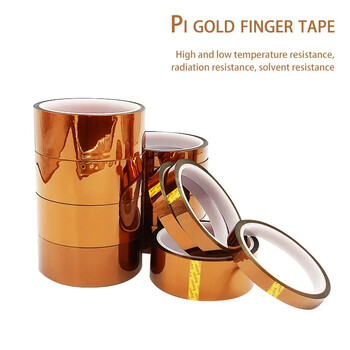 Ταινία πολυιμιδίου 30m Long Gold Finger Resistant High Temper Tape Πολλαπλών μεγεθών Pet Αντιστατική ταινία μόνωσης μπαταρίας λιθίου