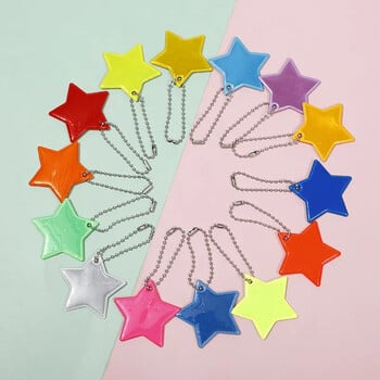 Colorful Stars Reflective pendant τσάντα μπρελόκ, Παιδική ανακλαστική ταινία PVC για ασφάλεια Νυχτερινή κυκλοφορία Ποδηλασία τρέξιμο