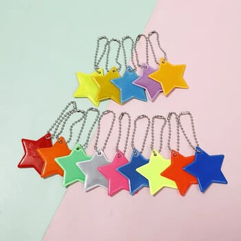 Colorful Stars Reflective pendant τσάντα μπρελόκ, Παιδική ανακλαστική ταινία PVC για ασφάλεια Νυχτερινή κυκλοφορία Ποδηλασία τρέξιμο