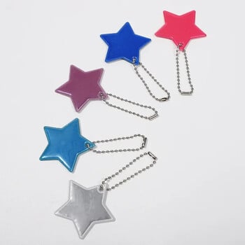 Colorful Stars Reflective pendant τσάντα μπρελόκ, Παιδική ανακλαστική ταινία PVC για ασφάλεια Νυχτερινή κυκλοφορία Ποδηλασία τρέξιμο