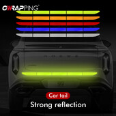 Светлоотразителен стикер за кола 90 см Светлоотразителна предупредителна предпазна лента против сблъсък Нощно предупреждение Светлоотразителен стикер за автомобилен багажник