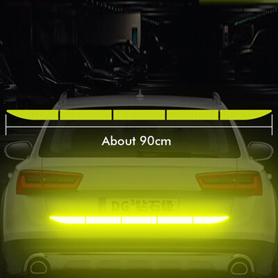 Светлоотразителен стикер за кола 90 см Светлоотразителна предупредителна предпазна лента против сблъсък Нощно предупреждение Светлоотразителен стикер за автомобилен багажник