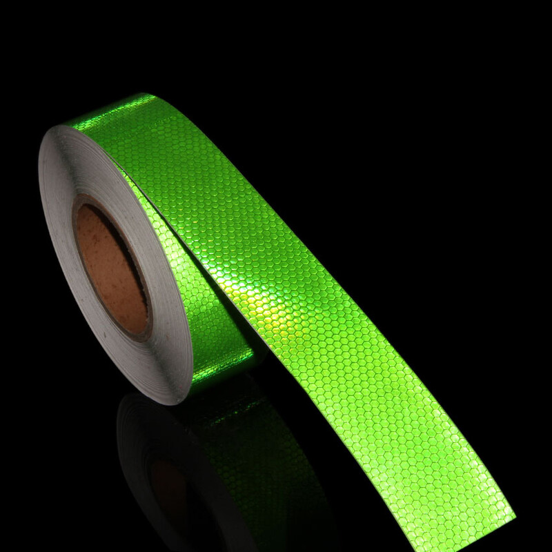 5cmx10m valge punane sinine kollane roheline helkurkleebis Auto ohutusmärk Stiilkaunistus Isekleepuv hoiatuslint Tarvikud