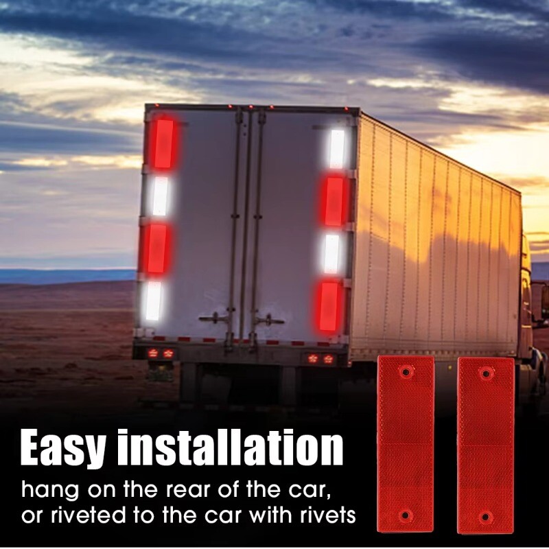 Veoauto haagise ristkülik plastist helkur Helkurteip Liim Auto Ohutus Öine hoiatusplaadi kleebised Autotarvikud
