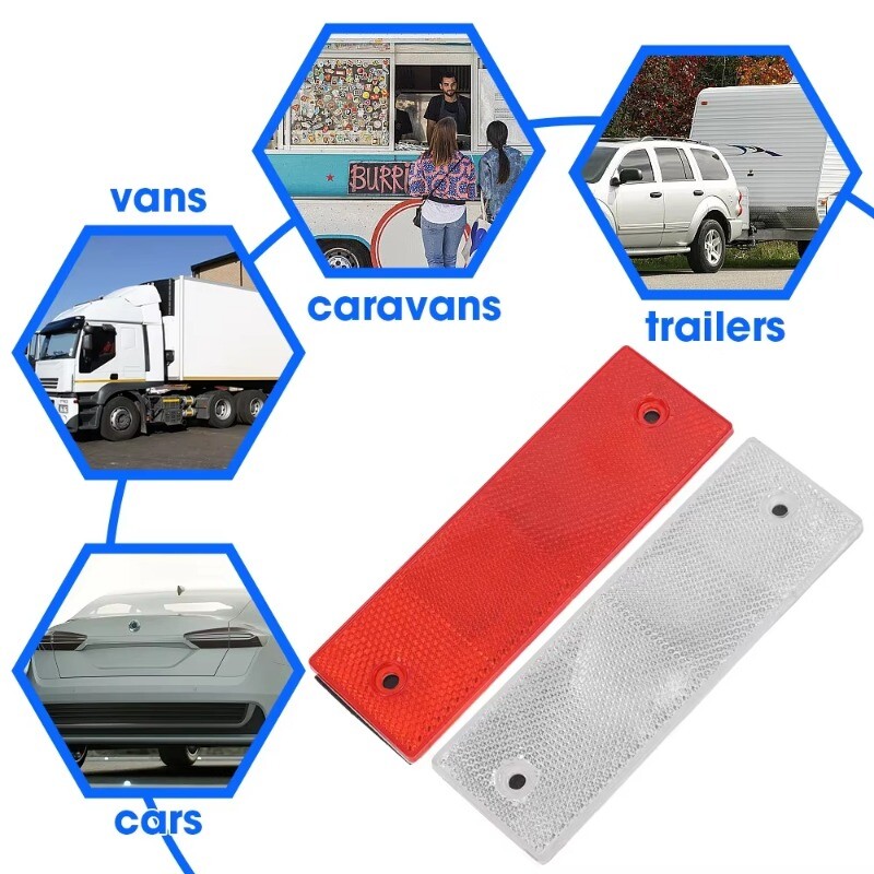 Veoauto haagise ristkülik plastist helkur Helkurteip Liim Auto Ohutus Öine hoiatusplaadi kleebised Autotarvikud