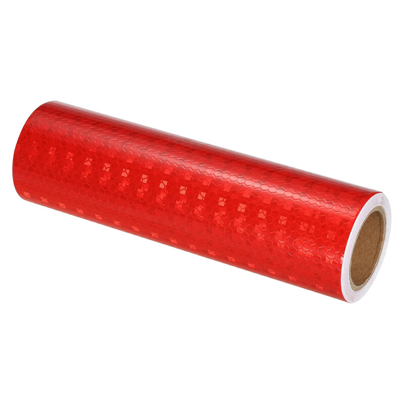 8 inča * 10 FT sjajne crvene reflektirajuće trake za vanjske prostore s visokom vidljivošću, sigurnosni vinilni reflektori, prikolica, vodootporna folija za kamione i automobile