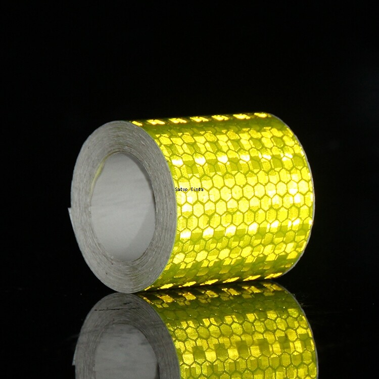 5cm*10m Автомобилни светлоотразителни ленти Предупреждение за безопасност Флуоресцентни жълти стикери Рефлектори Защитна лента Фолио за велосипеди Мотоциклети