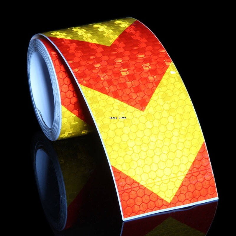 5 cm * 10 m rodyklės atspindinti juosta Fluorescencinė citrinos geltona balta raudona vandeniui atsparūs lipnūs atšvaitai, skirti automobiliniam motociklui