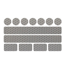 Puikiai matomi šviesą atspindintys lipdukai, skirti drabužiams kuprinėms, sunkvežimiams, vežimėliams