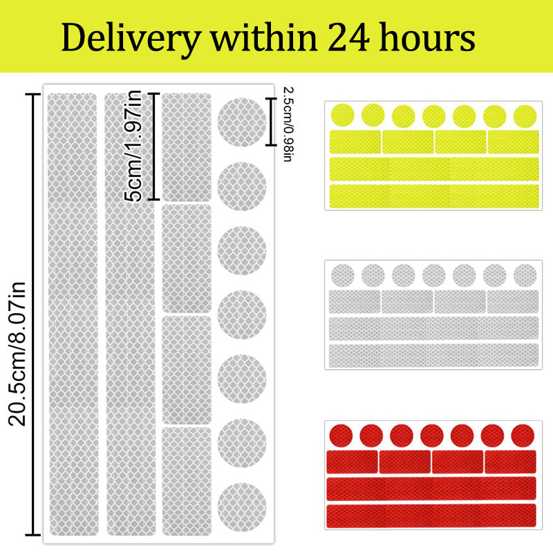 Puikiai matomi šviesą atspindintys lipdukai, skirti drabužiams kuprinėms, sunkvežimiams, vežimėliams
