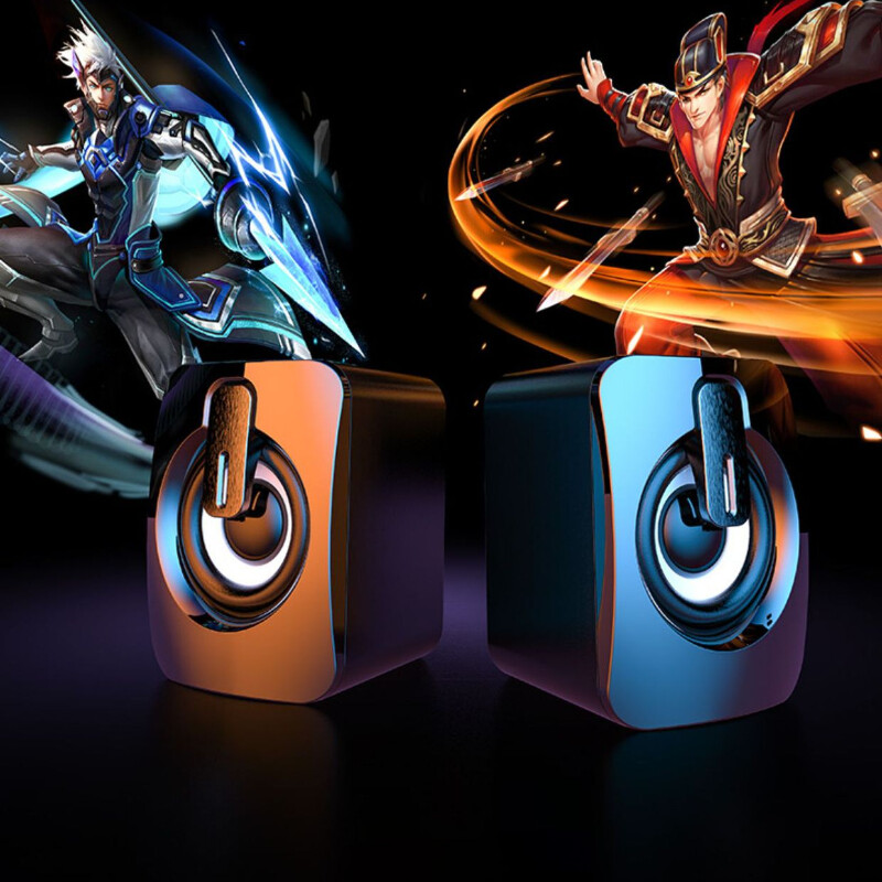 HIFI stereo mikrofono garso kompiuterio garsiakalbis USB laidinis Caixa De Som su LED lempute staliniams kompiuteriams