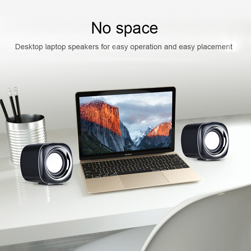 1 paar juhtmega arvutikõlareid USB AUX bassi tugevdusega minikõlar sülearvuti lauatelefonile 6 W audio multimeedia kõlar