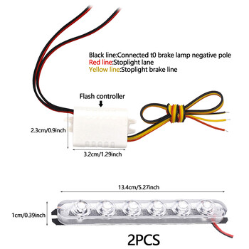 2 τεμάχια Strobe Police Light 5/6 LED Φορτηγό αυτοκινήτου Μοτοσικλέτα που αναβοσβήνει Προειδοποίηση έκτακτης ανάγκης Πίσω οπίσθιο φρένο Φώτα Led Φώτα στάσης