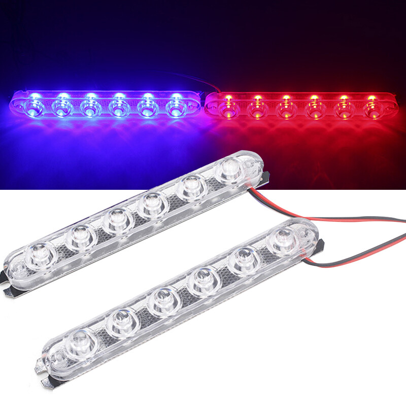 2Pcs Strobe Police Light 5/6 LED Автомобил Камион Мотоциклет Мигаща Аварийна Предупреждение Задна Задна Спирачка Стоп Led Светлини Лампа