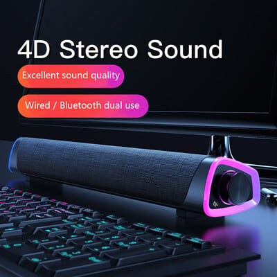 4D računalni žičani zvučnik Bluetooth 5.0 bar stereo zvuk subwoofer surround soundbar zvučnik za Macbook prijenosno računalo