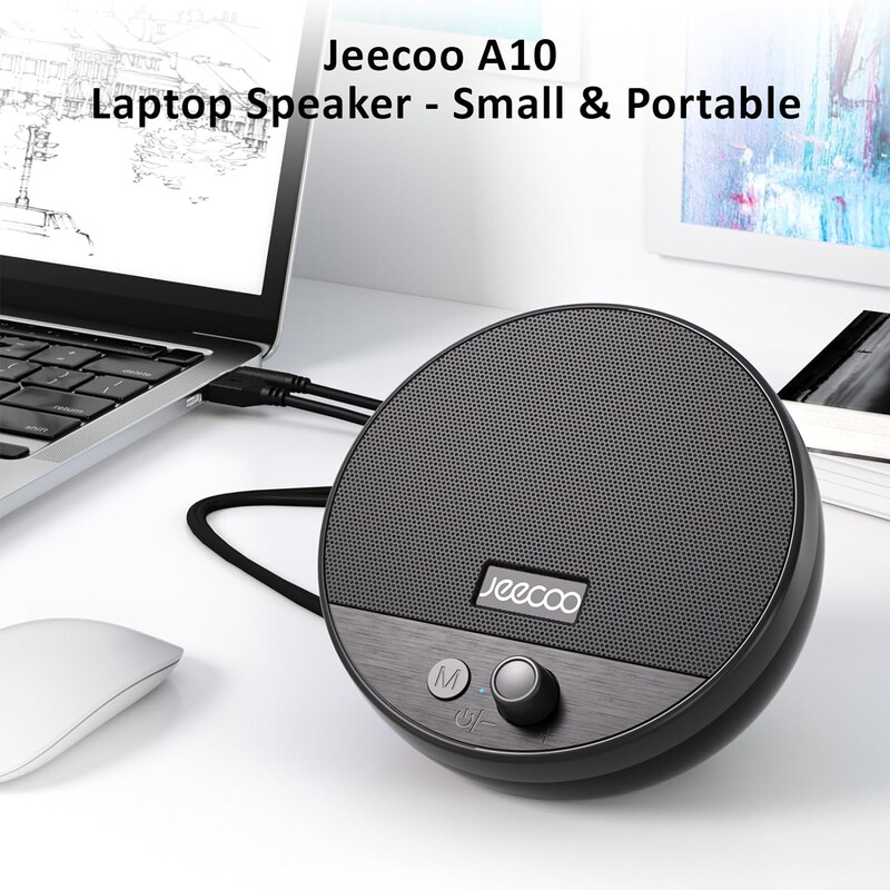 Jeecoo A10 USB Plug-N-Play zvučnici za prijenosna računala Bluetooth zvučnici za računala, zvučnik s gumbom za glasnoću sa stolnim i prijenosnim računalima