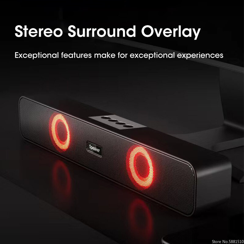 TV PC Bluetooth zvučnik 4D Stereo Bas Glazba Subwoofer Kućno kino Zvučna kutija Računalo Bežični Soundbar Telefon Gaming Akustika