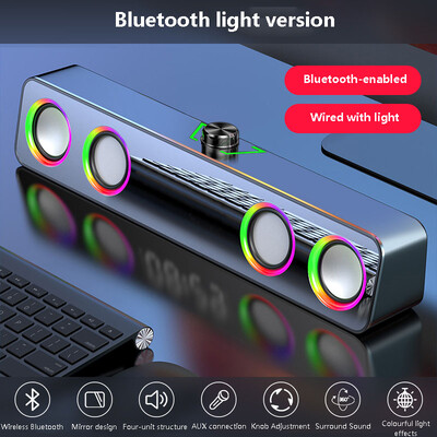 Multimedijski Bluetooth zvučnik Bluetooth 5.0 Struktura 4 zvučnika Stolno računalo Kompaktni Bluetooth zvučnik Sat Zaslon RGB svjetlosni efekt