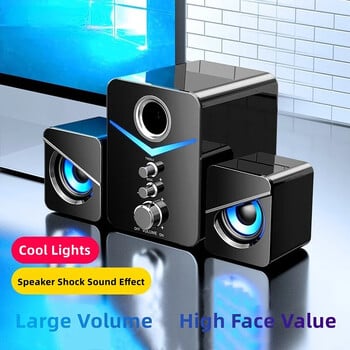 Ασύρματο Bluetooth Audio Home Cinema Surround Sound Bar Τηλεόραση HIFI 3D Stereo Ηχεία Πολύχρωμα LED Heavy Light AUX USB Ενσύρματα