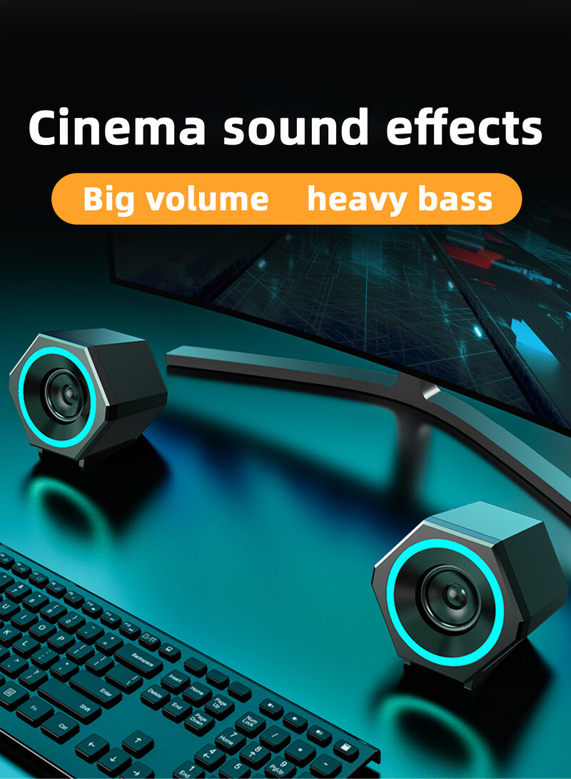 PC kõlarid, USB juhtmega bassikõlarid, arvuti arvuti kõlarid sülearvuti lauaarvuti väike helikõlar, USB toitega arvuti stereo