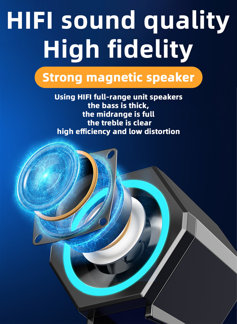 PC kõlarid, USB juhtmega bassikõlarid, arvuti arvuti kõlarid sülearvuti lauaarvuti väike helikõlar, USB toitega arvuti stereo