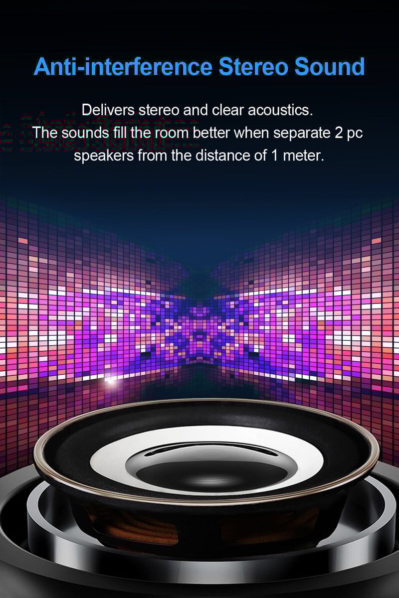 Računalni zvučnici za stolno računalo, PC zvučnik, monitorski zvučnici s USB napajanjem za računalo/TV/laptop/igre (10 W)