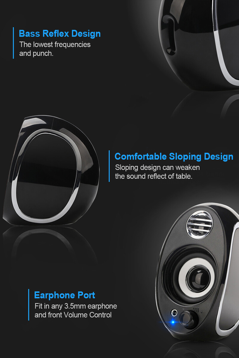 Računalni zvučnici za stolno računalo, PC zvučnik, monitorski zvučnici s USB napajanjem za računalo/TV/laptop/igre (10 W)