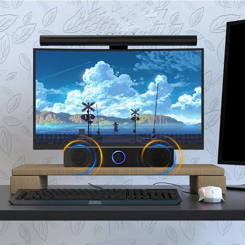 Dugi dvostruki zvučnici za radnu površinu, žičani 1002, bežični Bluetooth 3511, USB napajanje, AUX 3,5 mm, LED svjetla, 3D stereo zvučnik za prijenosno računalo TV