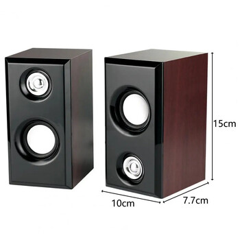 Ενσύρματα ξύλινα ηχεία USB Bass Stereo Subwoofer Sound Box 3,5mm Είσοδος AUX USB Ηχεία τροφοδοτικού υπολογιστή για επιτραπέζιο υπολογιστή Smart Phone