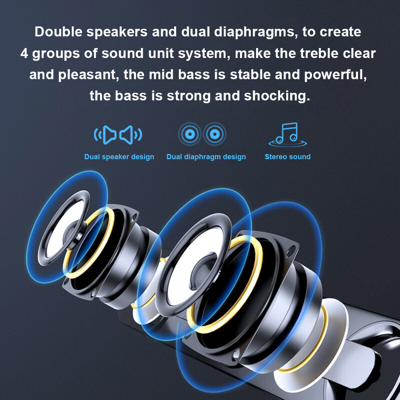 V-111 Kompiuterio garsiakalbis USB laidinis Galingas baras Stereo žemųjų dažnių garsiakalbis Žemųjų dažnių garsiakalbis erdvinio garso dėžutė asmeniniam kompiuteriui nešiojamasis telefonas planšetinis kompiuteris MP3