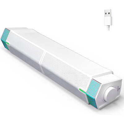 „Bluetooth“ kompiuterio garsiakalbiai, skirti kompiuterio darbalaukio monitoriui, žaidimų kompiuterio garso juosta su USB maitinimo laidu, puikus stereo garsas, su LED apšvietimu