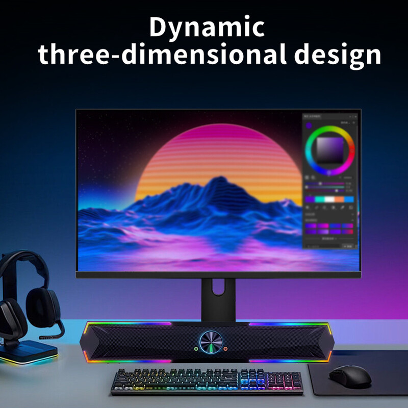 10 W garso juosta su žemųjų dažnių garsiakalbiu Namų kino garso sistema „Bluetooth“ garsiakalbio garso juosta 2,0 M USB kabelio garsiakalbiai, skirti televizoriaus kompiuteriui