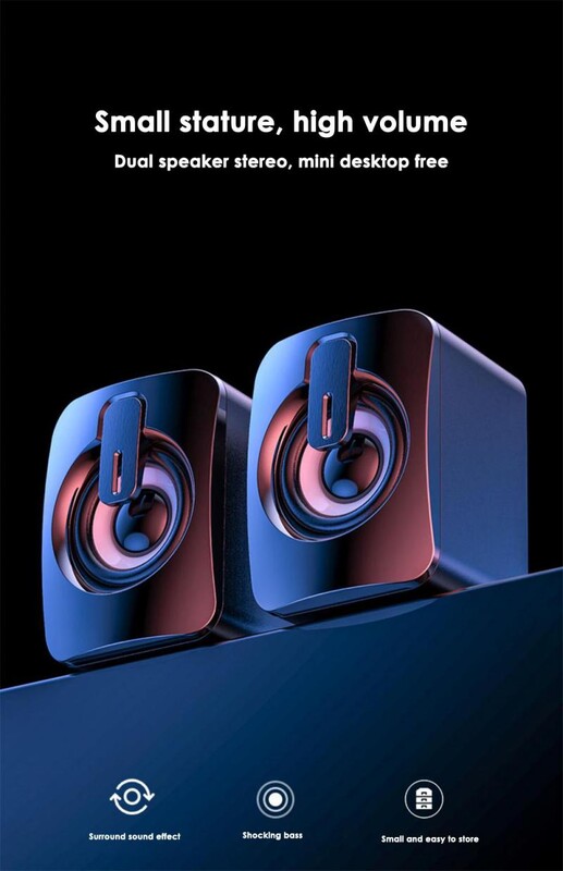 Nauji kompiuterio garsiakalbiai kompiuterio garso dėžutė HIFI stereo mikrofonas USB laidinis Caixa De Som su LED lempute staliniams kompiuteriams didmeninis žemųjų dažnių garsiakalbis