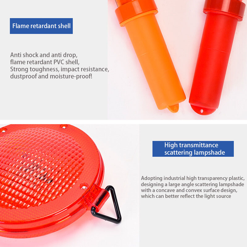 KOOJN öise liiklusohutuse hoiatusvalgustid suured lamedad ümmargused koogivalgustid ja maanteekoonuse tuled mahutavad LED-i