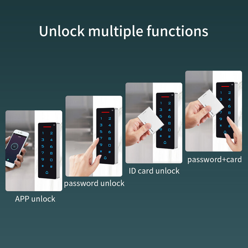 Tuya App Wifi prieigos valdymo klaviatūros 125khz 13,6Mhz RFID klaviatūros prieigos valdymo rinkinys Wiegand 26 IP67 Waterproof 2000 User