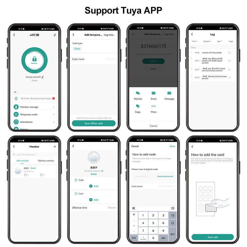 WiFi Tuya tipkovnica za kontrolu pristupa vratima IP68 Vodootporna RFID tipkovnica Čitač kontrolera APLIKACIJA za otvaranje vrata na dodir Daljinsko otključavanje WG26/34