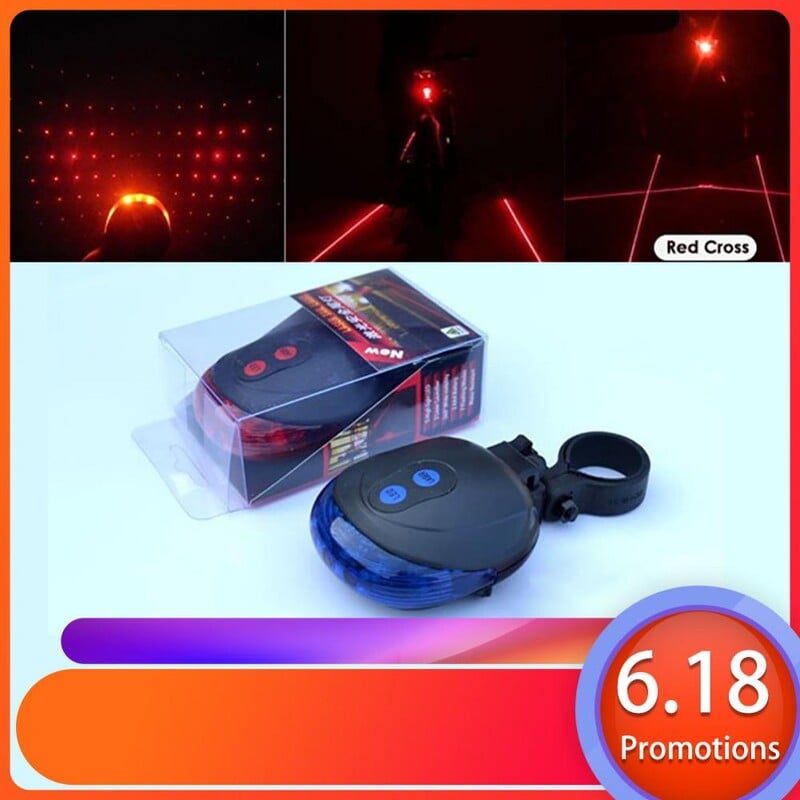 Dviračio galinis žibintas lazerinis dviračio žibintas galinis vandeniui atsparus LED apšvietimo blykstės saugos įspėjimas dviračių galinis žibintas Mtb dviračio priedai