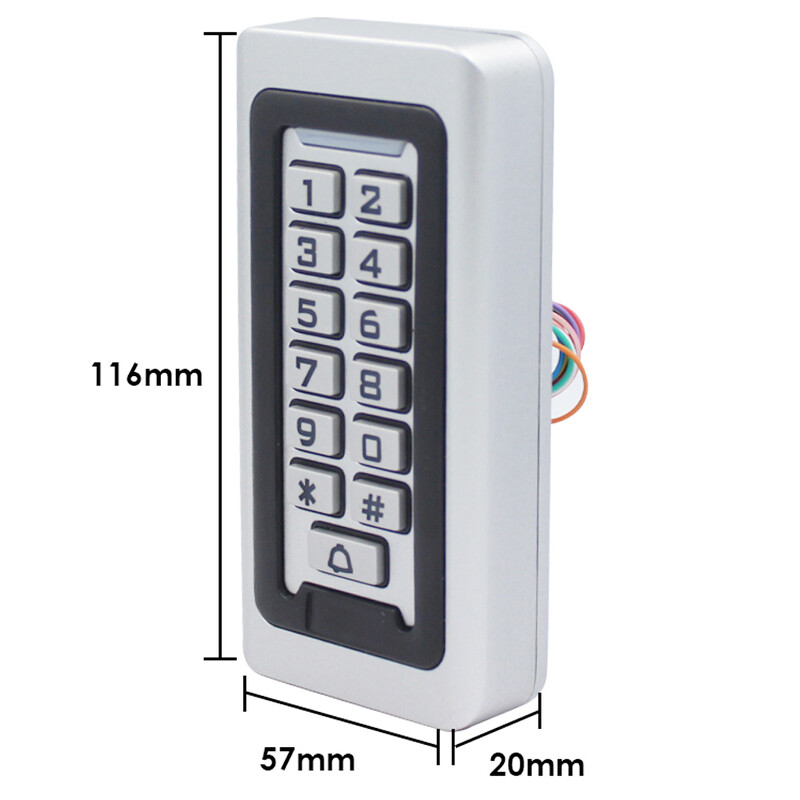 2000 korisnika metalno pozadinsko osvjetljenje zaključavanje tipkovnice RFID 125Khz samostalna kontrola pristupa vratima Wiegand 26 izlazni čitač vodootporan