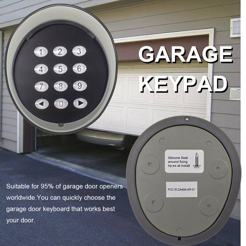 Bežična tipkovnica za otvaranje garažnih vrata, tipkovnica s pokretnim kodom s 2-kanalnim prijemnikom 12V i 24V 2CH EV1527 kod za učenje 433mhz za vrata