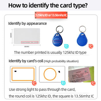 Χειρός 125KHz EM4100 RFID Copier Writer Duplicator Programmer Reader EM4305 T5577 Επανεγγράψιμο ID Keyfobs Tags Card