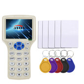 Ελληνικά 10 Συχνότητα RFID Reader Writer Copier Duplicator IC/ID με καλώδιο USB για κάρτες 125Khz 13,56Mhz Οθόνη LCD