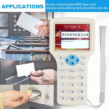 10 Συχνότητα NFC Smart Card Reader Writer Writer 125K 13,56MHz RFID Copier USB Fob Programmer Copy Encrypted Key Replicator