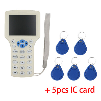 10 frekvences NFC viedkaršu lasītāja rakstīšanas pavairotājs 125 K 13,56 MHz RFID kopētājs USB fob programmētājs kopēšanas šifrētās atslēgas replikators